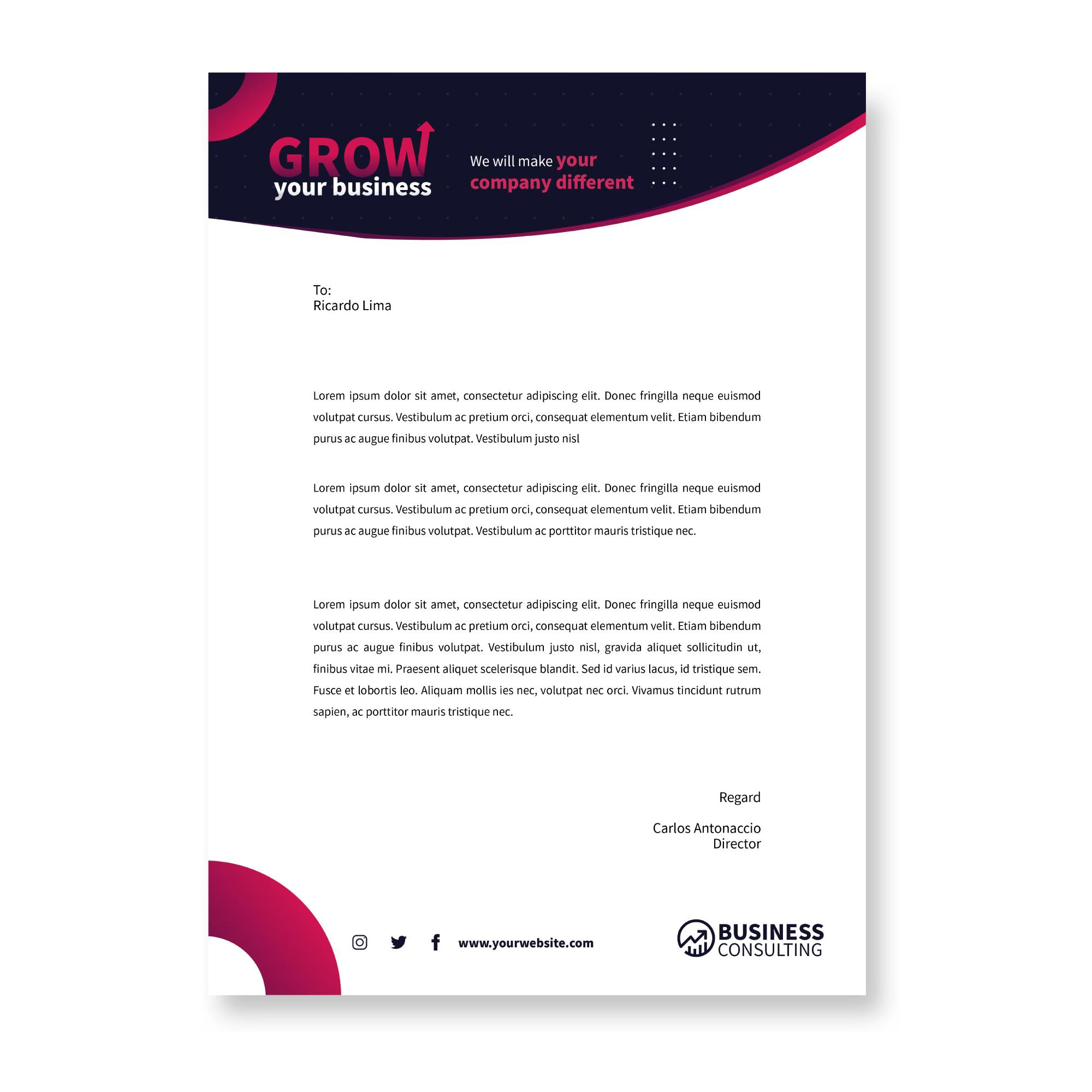 Grow Business Letterhad